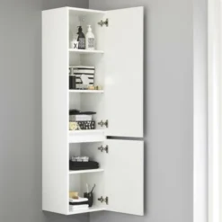 Tiger Karlo Kolomkast Sneeuwwit 160 Cm 2 Tiger Karlo Kolomkast Sneeuwwit 160 Cm -Badkamerwinkel Voor Thuis 123 776