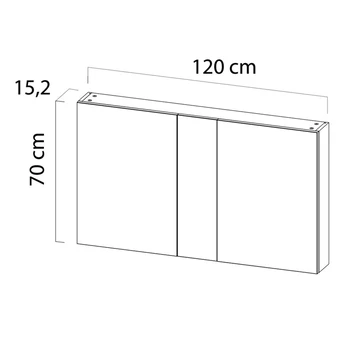 Tiger spiegelkast S-Line 120cm sneeuwwit Tiger Spiegelkast S-Line 120cm Sneeuwwit -Badkamerwinkel Voor Thuis 123 803