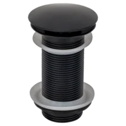 Sanivesk Afvoerplug Click 6/4" Rond + Overloop Lang Zwart