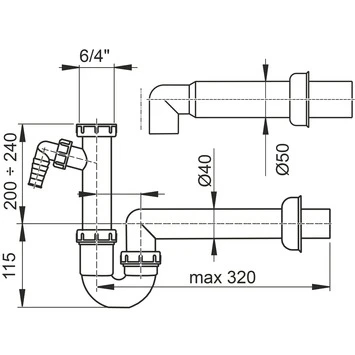 Sanivesk Universele Sifon 6/4x40mm Wit Sanivesk Universele Sifon 6/4x40mm Wit -Badkamerwinkel Voor Thuis 123 8043