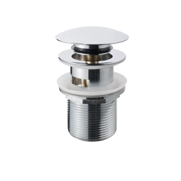 Sanivesk Afvoerplug Click Rond Chroom met Overloop Sanivesk Afvoerplug Click Rond Chroom Met Overloop -Badkamerwinkel Voor Thuis 123 8074