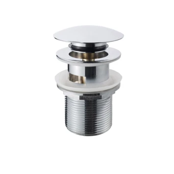 Sanivesk Afvoerplug Click Rond Chroom met Overloop Sanivesk Afvoerplug Click Rond Chroom Met Overloop -Badkamerwinkel Voor Thuis 123 8075