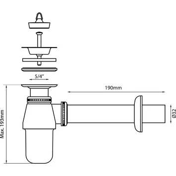Sanivesk Plugbekersifon 5/4x32mm Chroom Sanivesk Plugbekersifon 5/4x32mm Chroom -Badkamerwinkel Voor Thuis 123 8103