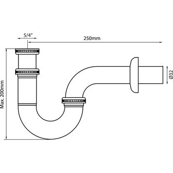Sanivesk Buissifon 5/4x32mm Chroom Sanivesk Buissifon 5/4x32mm Chroom -Badkamerwinkel Voor Thuis 123 8119
