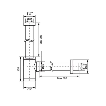 Tiger Design bekersifon 5/4 RVS Tiger Design Bekersifon 5/4 RVS -Badkamerwinkel Voor Thuis 123 8138