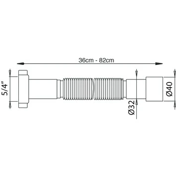 Sanivesk Moduflex 5/4x32mm 36-82cm Wit Sanivesk Moduflex 5/4x32mm 36-82cm Wit -Badkamerwinkel Voor Thuis 123 8158