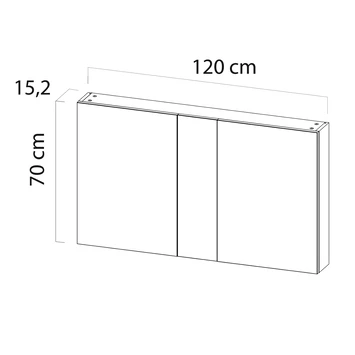 S-line spiegelkast chalet eik 120cm TIGER S-line Spiegelkast Chalet Eik 120cm -Badkamerwinkel Voor Thuis 123 818