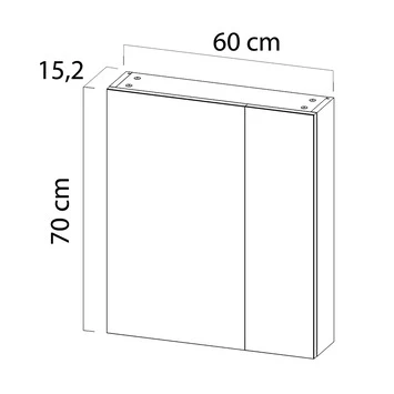 Tiger spiegelkast S-Line 60cm sneeuwwit Tiger Spiegelkast S-Line 60cm Sneeuwwit -Badkamerwinkel Voor Thuis 123 853