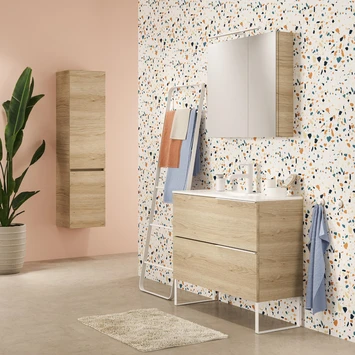 S-line spiegelkast 80 naturel eik TIGER S-line Spiegelkast 80 Naturel Eik -Badkamerwinkel Voor Thuis 123 861