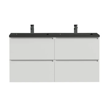 Tiger Karlo badkamermeubel 120 cm hoogglans wit met wastafel zwart Tiger Karlo Badkamermeubel 120 Cm Hoogglans Wit Met Wastafel Zwart -Badkamerwinkel Voor Thuis 123 866