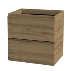 Tiger Karlo Badkamermeubel 60 Cm Chalet Eiken Met Wastafel Hoogglans Wit -Badkamerwinkel Voor Thuis 123 879