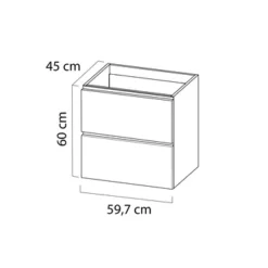 Tiger Karlo Badkamermeubel 60 Cm Chalet Eiken Met Wastafel Hoogglans Wit -Badkamerwinkel Voor Thuis 123 885