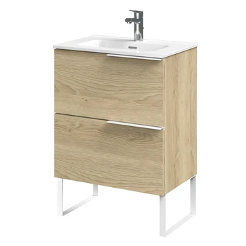 Tiger badmeubelset Pocket 60 cm met 2 lades Naturel Eik incl. looppoten Tiger Badmeubelset Pocket 60 Cm Met 2 Lades Naturel Eik Incl. Looppoten -Badkamerwinkel Voor Thuis 123 887