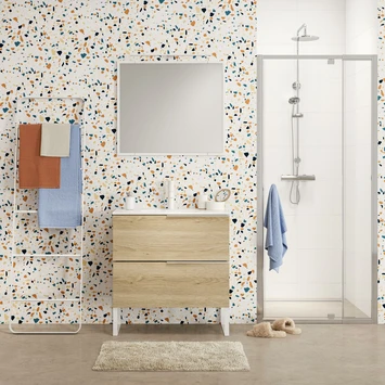 Tiger badmeubelset Pocket 60 cm met 2 lades Naturel Eik incl. looppoten Tiger Badmeubelset Pocket 60 Cm Met 2 Lades Naturel Eik Incl. Looppoten -Badkamerwinkel Voor Thuis 123 888