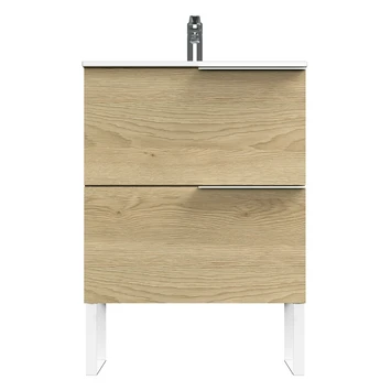 Tiger badmeubelset Pocket 60 cm met 2 lades Naturel Eik incl. looppoten Tiger Badmeubelset Pocket 60 Cm Met 2 Lades Naturel Eik Incl. Looppoten -Badkamerwinkel Voor Thuis 123 892