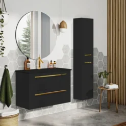 Atlantic kolomkast Stella Mat Zwart 2 Atlantic kolomkast Stella Mat Zwart -Badkamerwinkel Voor Thuis 123 97