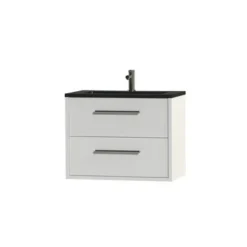 Tiger Badkamermeubel Boston 80cm Hoogglans Wit/matzwart Met RVS Grepen 2 Tiger Badkamermeubel Boston 80cm Hoogglans Wit/matzwart Met RVS Grepen -Badkamerwinkel Voor Thuis 123 980