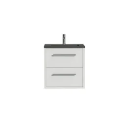 Tiger Badkamermeubel Boston 60cm Hoogglans Wit/matzwart Met Grepen Chroom