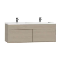 Tiger Helsinki Badkamermeubel 120 Cm Naturel Eiken Met Wastafel Polybeton Hoogglans Wit